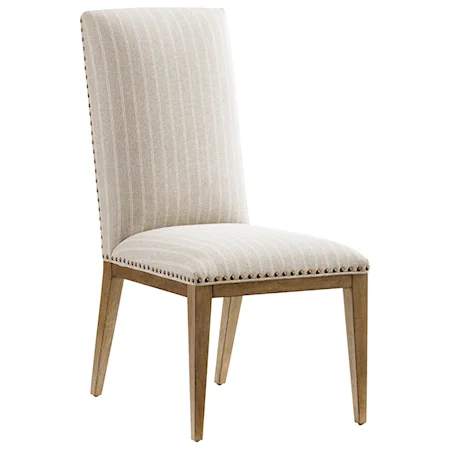 Devereaux Upholstered Side Chair in Custom Fabrics or Leathers